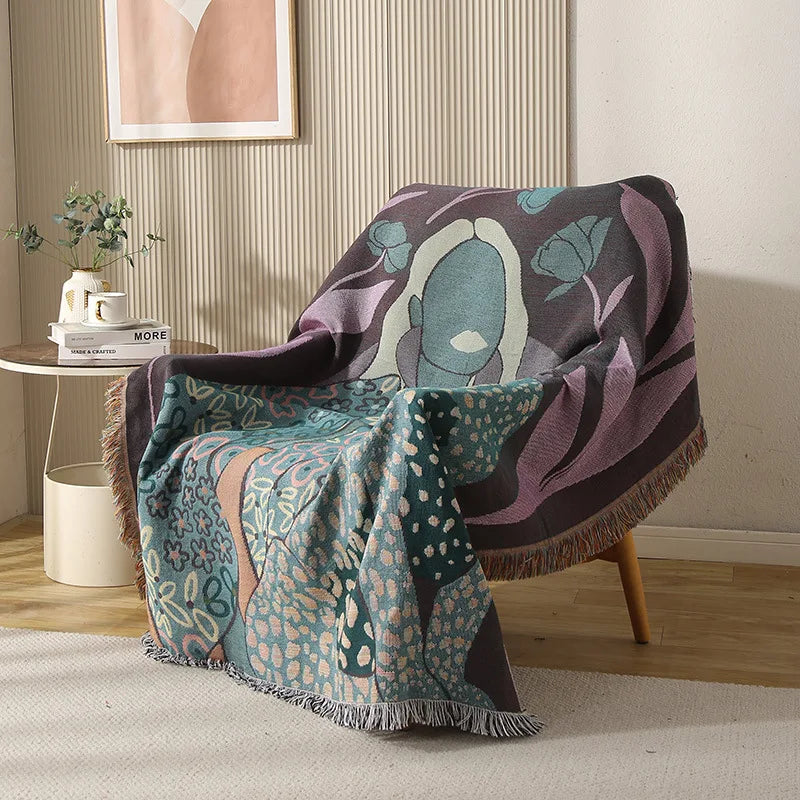 Boho Tassel Throw Blanket