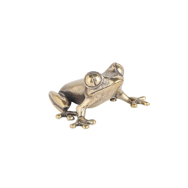 Vintage Brass Frog Mini Figurine