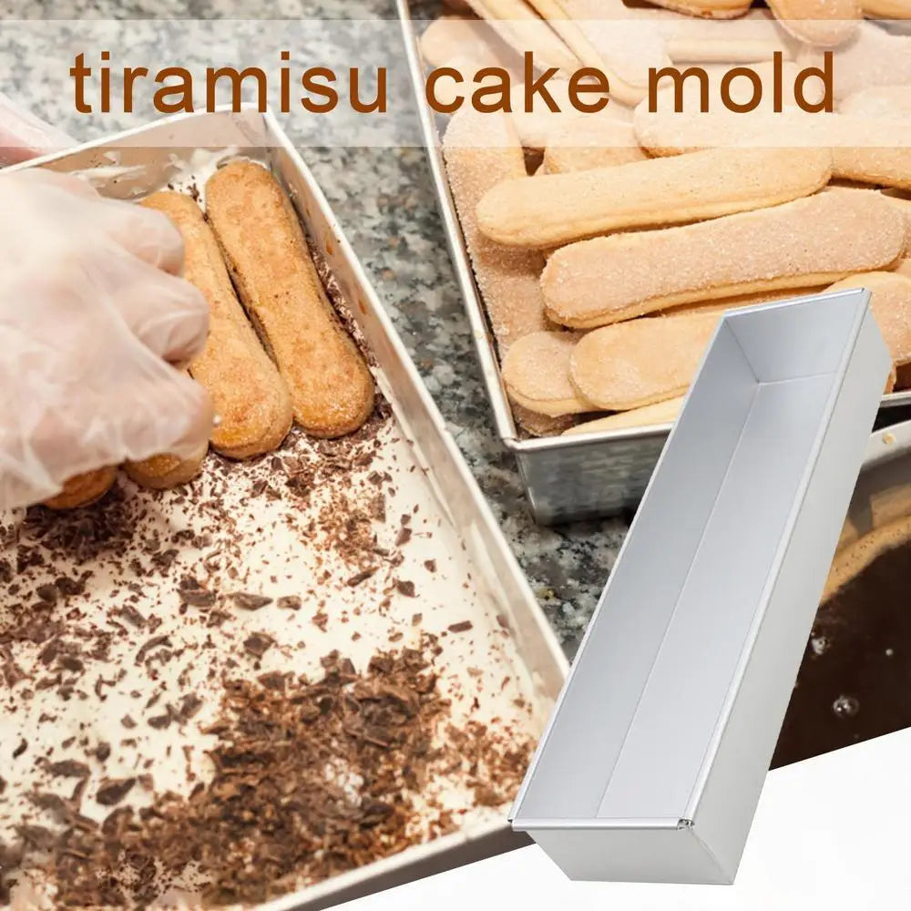 Aluminum Alloy Rectangle Tiramisu Cake Mold – Professional Baking Pan for Desserts, Layered Cakes, Pastries & Kitchen Use