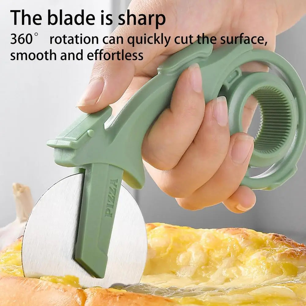 Dual-Wheel Pizza Cutter – Stainless Steel Pizza Slicer with Ergonomic Handle, Multi-Function Roller for Dough, Baking, Cheese & Food Prep