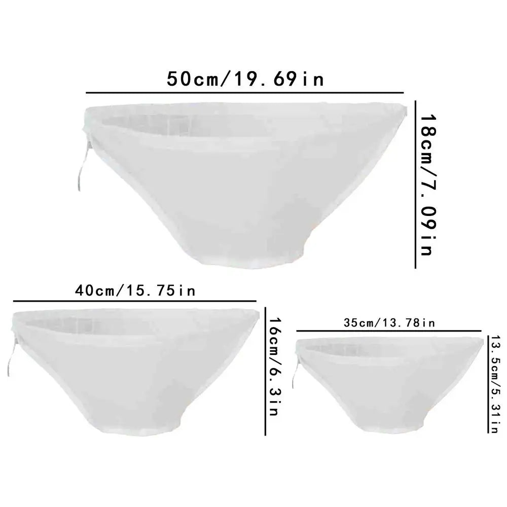 3pcs Soy Milk Bag Reusable Natural Cheese Cloth Bags Dumpling Filling Squeeze Drawstring Bags for Yogurt Nut Strainers