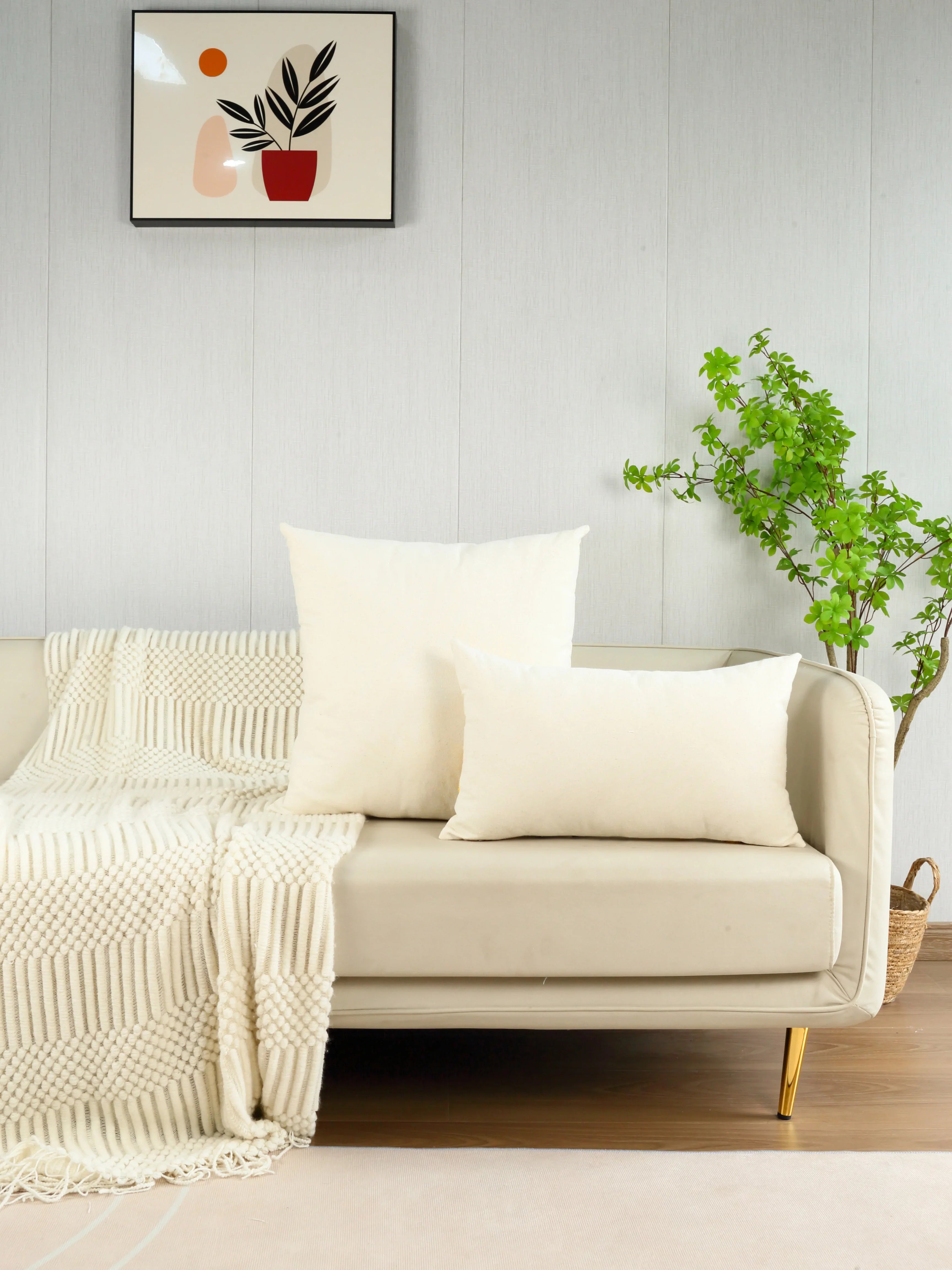 Embroidered Floral Throw Pillow Cover – Yellow Flowers Boho Home Decor for Couch, Bed & Chair