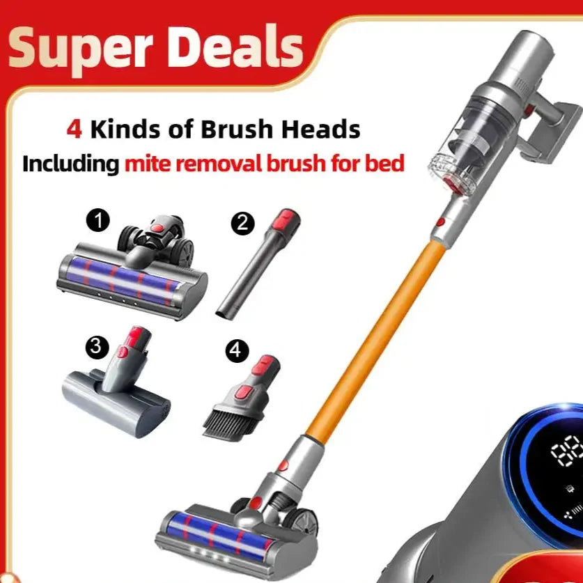 🌀 Smart Cordless Stick Vacuum Cleaner – 27,000Pa with LCD