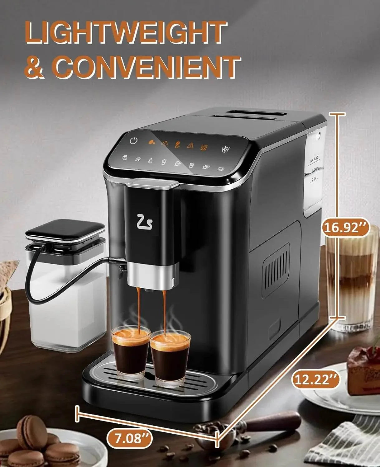 Fully Automatic Espresso Machine – 20-Bar Coffee Maker