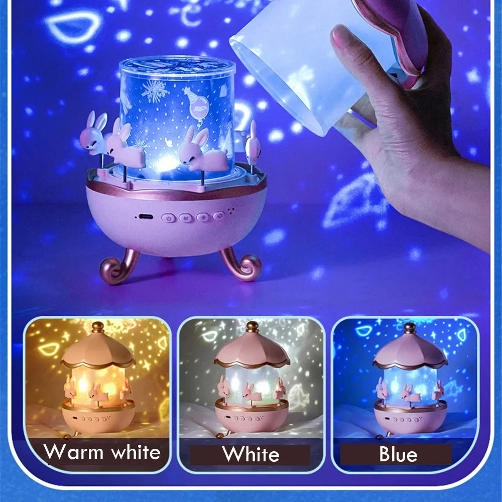 🌙 Kids Night Light Projector – USB Rechargeable LED Lamp