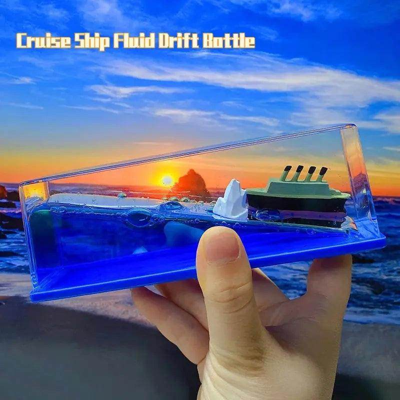 Cruise Ship Decoration Toy Fluid Drift Bottle Titanic Creative Ship