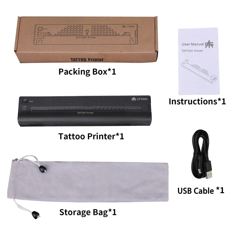 Wireless Tattoo Stencil Printer and Papers