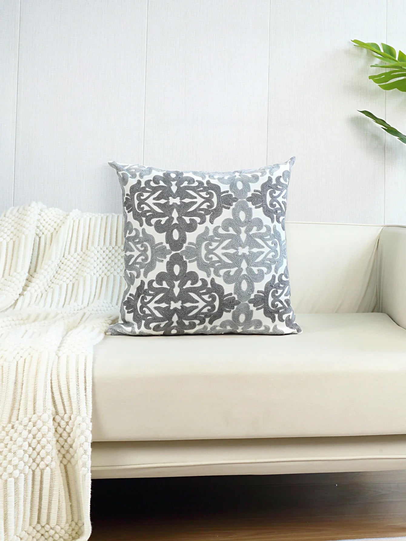 Geometric Embroidery Decorative Cushion Cover