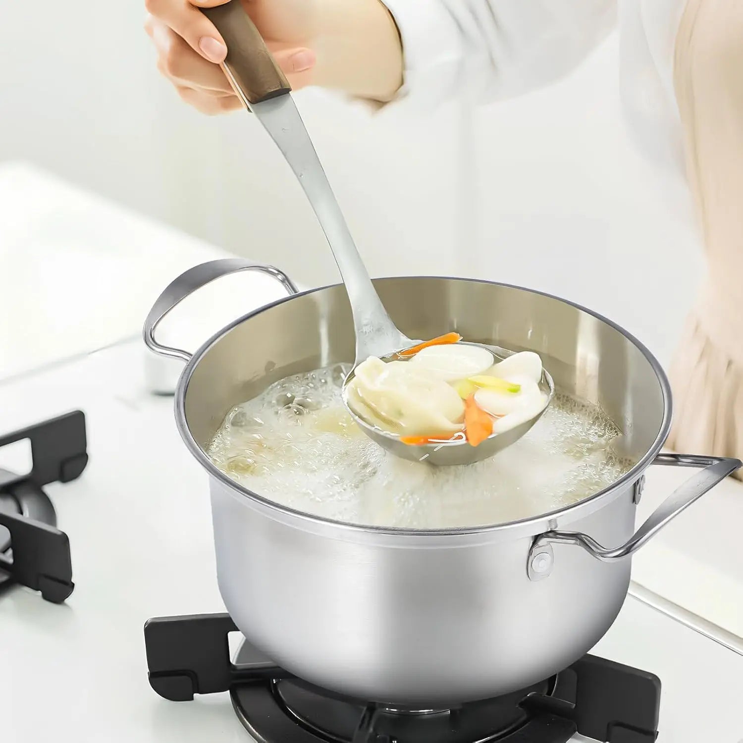 15-Piece Stainless Steel Cookware Set: Non-Stick Pan Set, Skillet, Stew Pot, Wok Multifunctional, Stylish, Outdoor Cookware Set