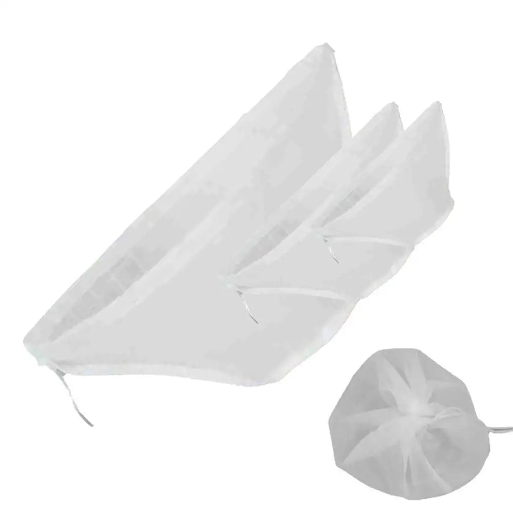 3pcs Soy Milk Bag Reusable Natural Cheese Cloth Bags Dumpling Filling Squeeze Drawstring Bags for Yogurt Nut Strainers