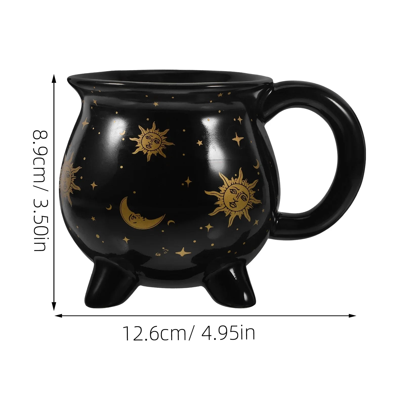 🖤 Cauldron Coffee Mug – Black Ceramic Witch Cup for Magical Sips