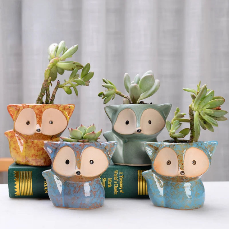 Ceramic Fox Succulent Planter