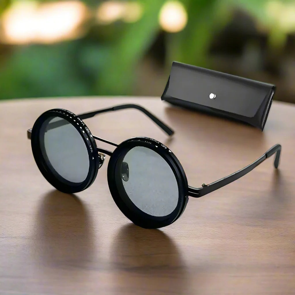 Adjustable Dimming Polarized Sunglasses – Retro Punk Round Style