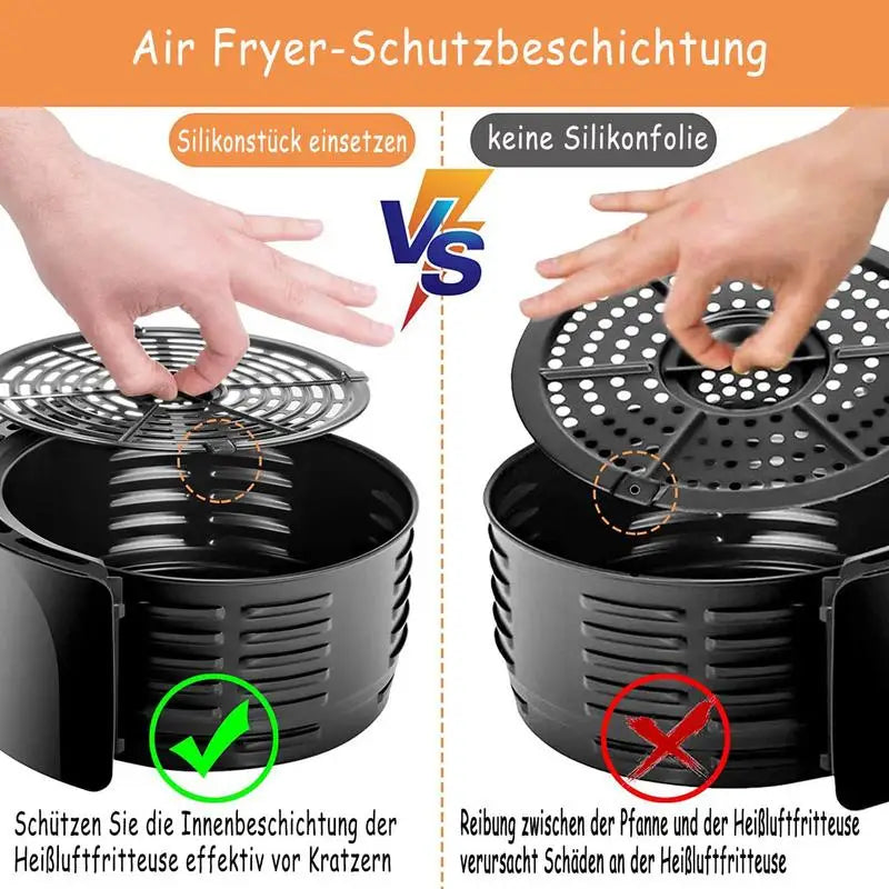 10Pcs Silicone Air Fryer Rubber Bumpers – Heat-Resistant Protective Feet Covers for Grill Pan, Basket & Kitchen Accessories