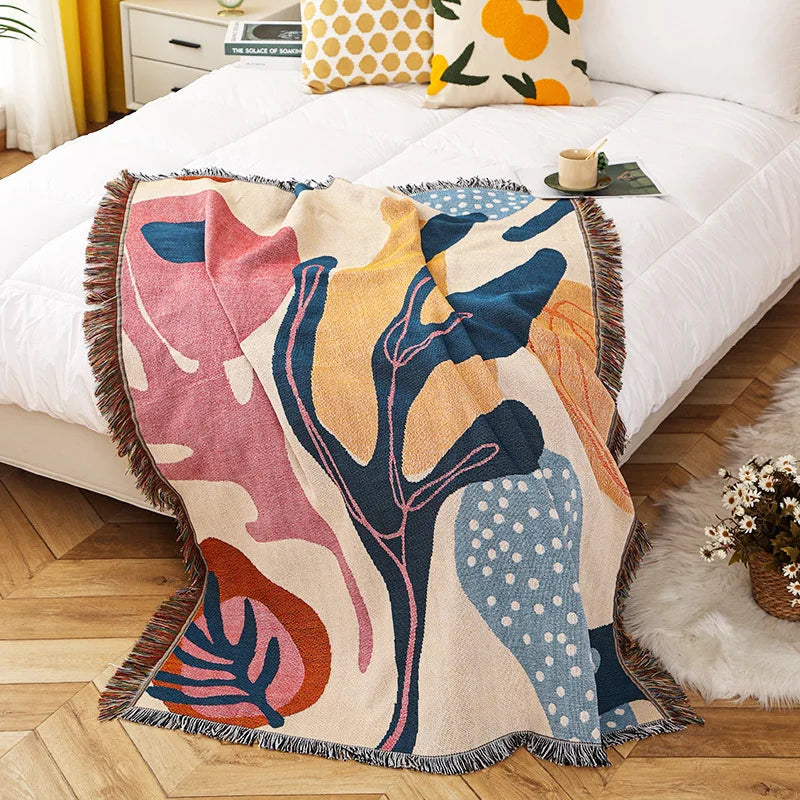 Boho Tassel Throw Blanket