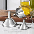 3 Piece Stainless Steel Funnels Set Kitchen Funnel Set Mini Funnel Set for Transferring Liquid Dry Ingredients Powder
