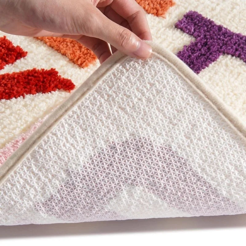 GET NAKED Tufted Bath Mat – Colorful Microfiber Rug for Boho Bathroom Vibes