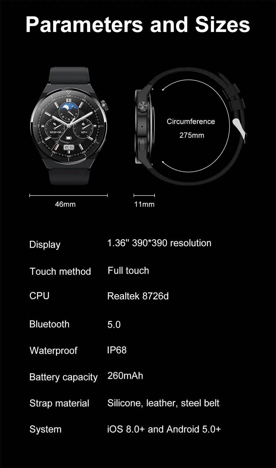 GT3 Pro Water Resistant Smartwatch