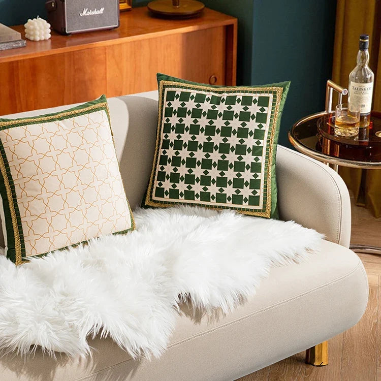 Velvet Patterned Pillow Cover – Soft Decorative Cushion Cover