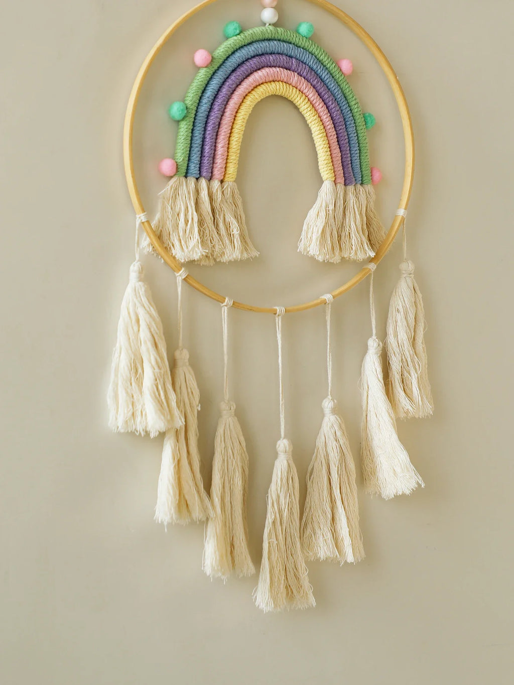Macrame Rainbow Tapestry – Handmade Boho Wall Hanging for Living Room, Bedroom & Nursery