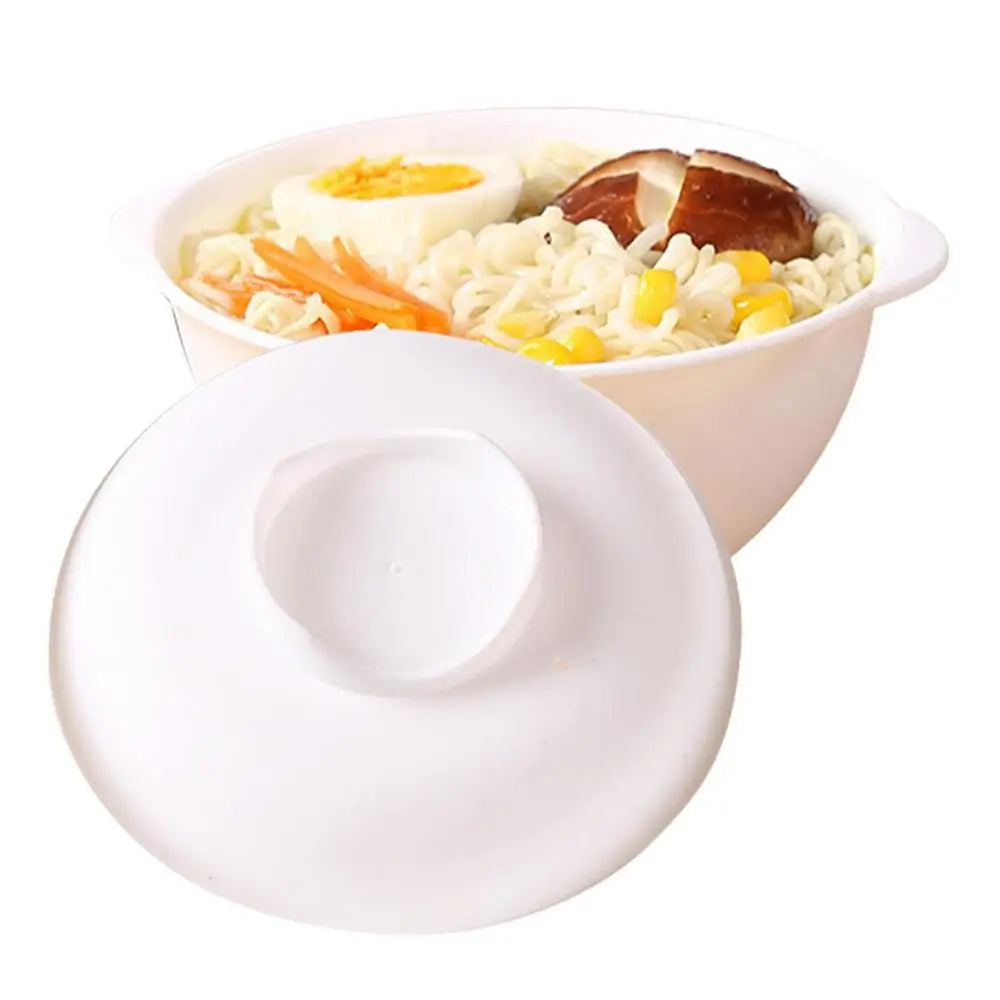 Ramen Bowl With Lid Instant Noodle Bowls With Lid Microwave Bowl Not Easy To Burn Binaural Handle Heating Convenience For