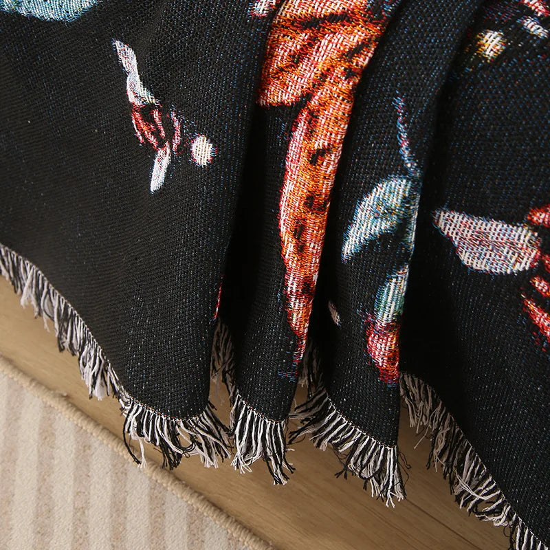 Boho Tassel Throw Blanket