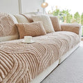 Plush Wave Striped Couch Slipcovers