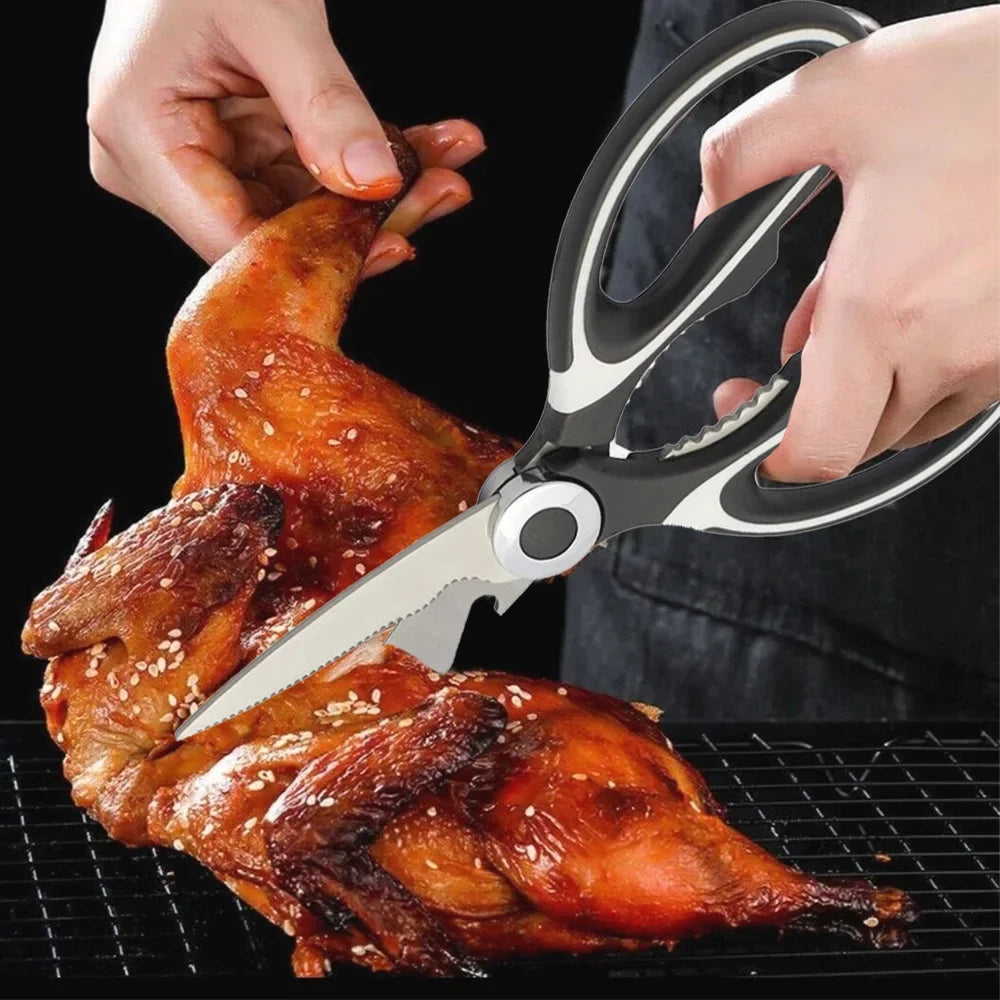 Multifunctional Scissors Kitchen Stainless Steel Scissors Chicken Bone Meat Fish Killing Dedicated Household Gadgets Scissors