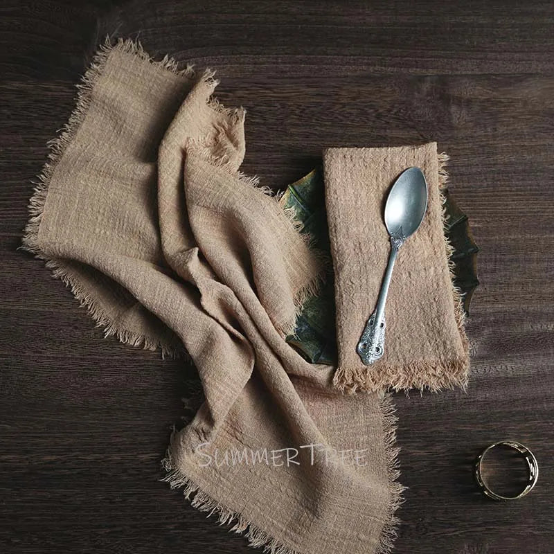 Rustic Cotton Gauze Reusable Napkin – Boho Kitchen & Table Decor