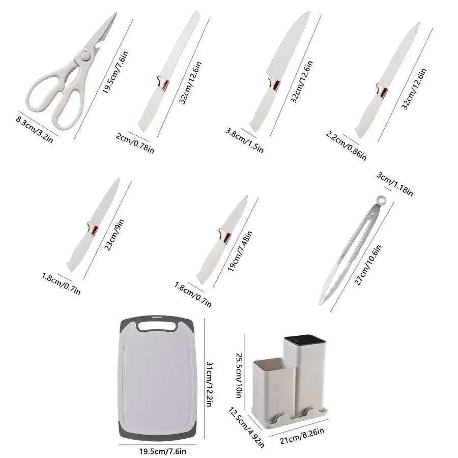 19 sets of kitchen knives with a knife holder, professional high carbon steel stainless steel cooking knife set,holiday gifts