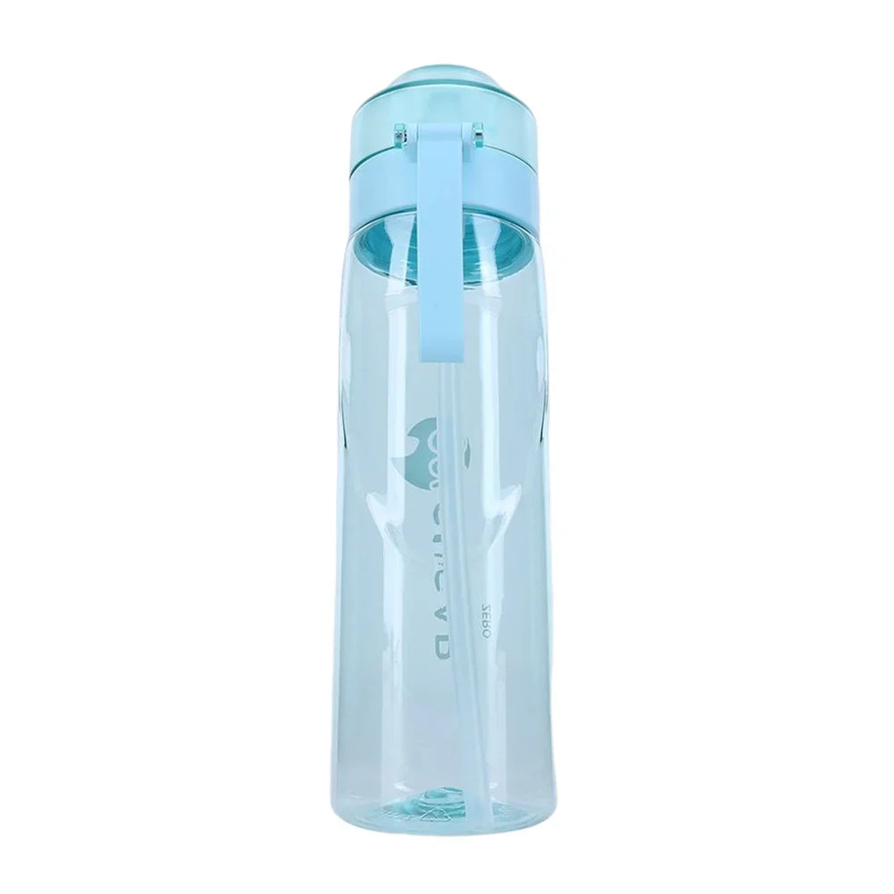 Flavored Water Bottle with 7 Flavour Pods Air Water Up Bottle Frosted Black 650ml Air Starter Up Set Water Cup for Camping Sport
