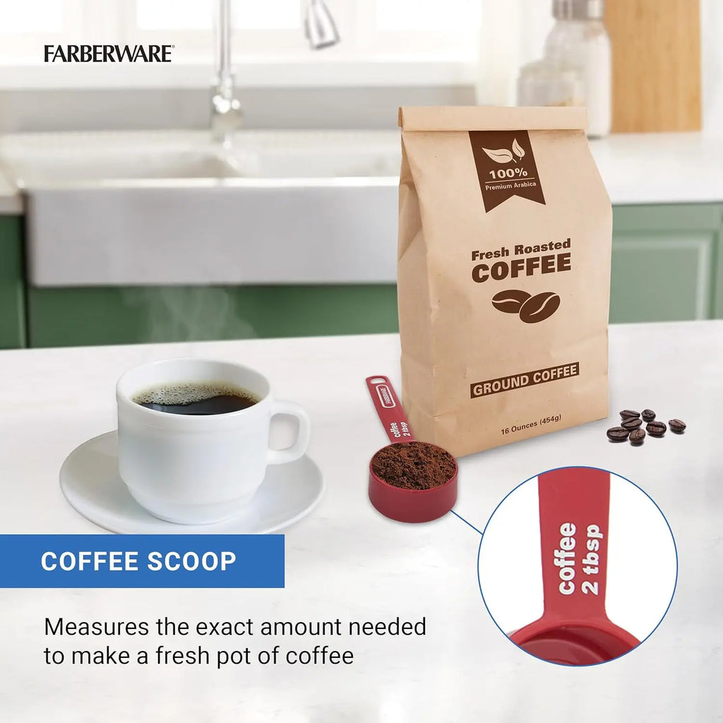 Professional 5-Piece Measuring Cup Set with Coffee Scoop Durable Plastic Kitchen Measuring Cups with Easy-Read Markings