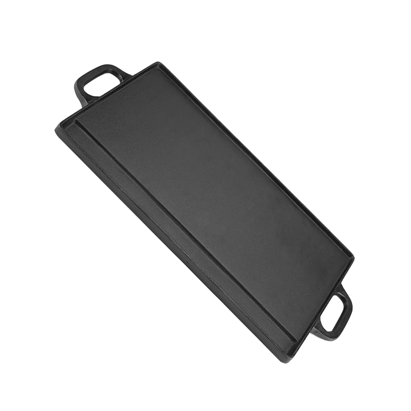 Non-Stick Cast Iron Grill Griddle Pan Ridged and Flat Double Sided Baking Cooking Tray Bakeware Grill Pan Cast Iron Grill Pan