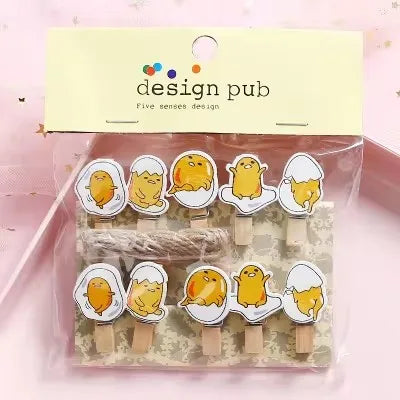 Whimsical Wooden Photo Clips (Set of 10)