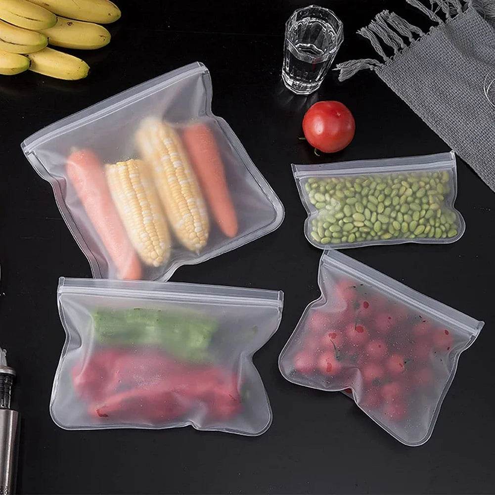 Silicone Food Storage Containers – Stand-Up Zip-Shut Bags