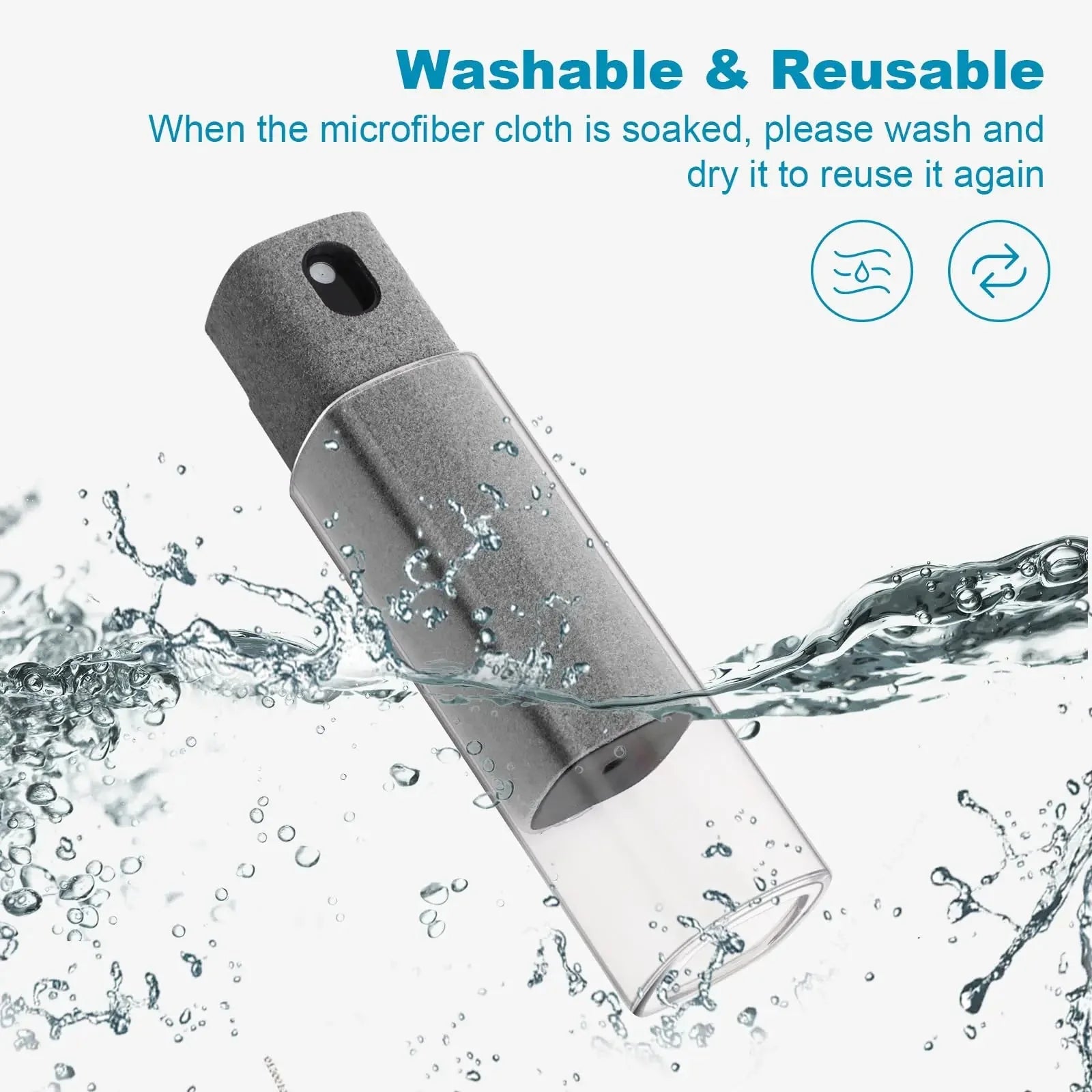✨ 2-in-1 Microfiber Screen Cleaner & Spray Bottle