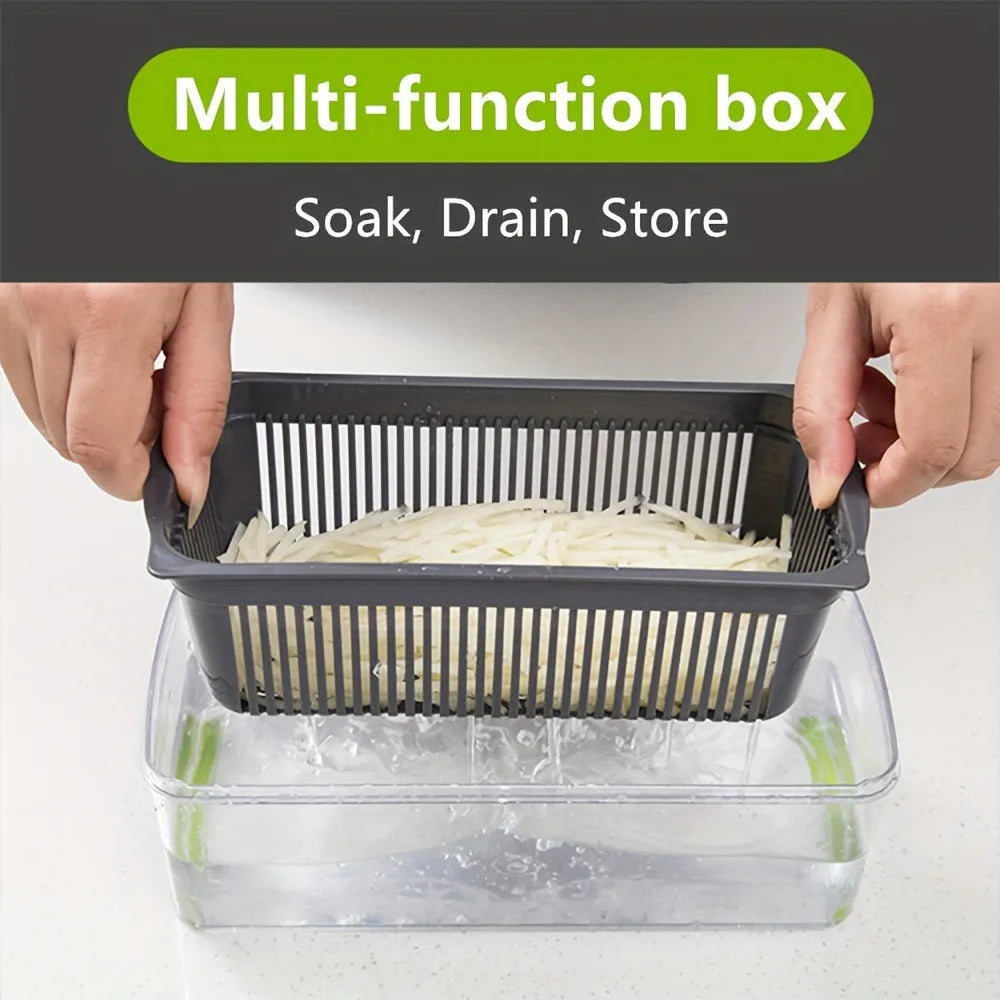 14-in-1 Multifunctional Vegetable Chopper – Food Grater, Slicer, Dicer & Cutting Machine with Handle for Fast Kitchen Prep