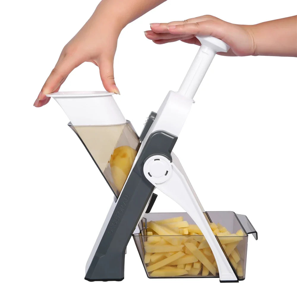Manual Slicer Multifunction Adjustable Mandoline – Vegetable, Fruit, Potato Chopper Cutter