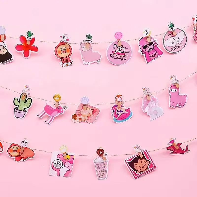 Whimsical Wooden Photo Clips (Set of 10)