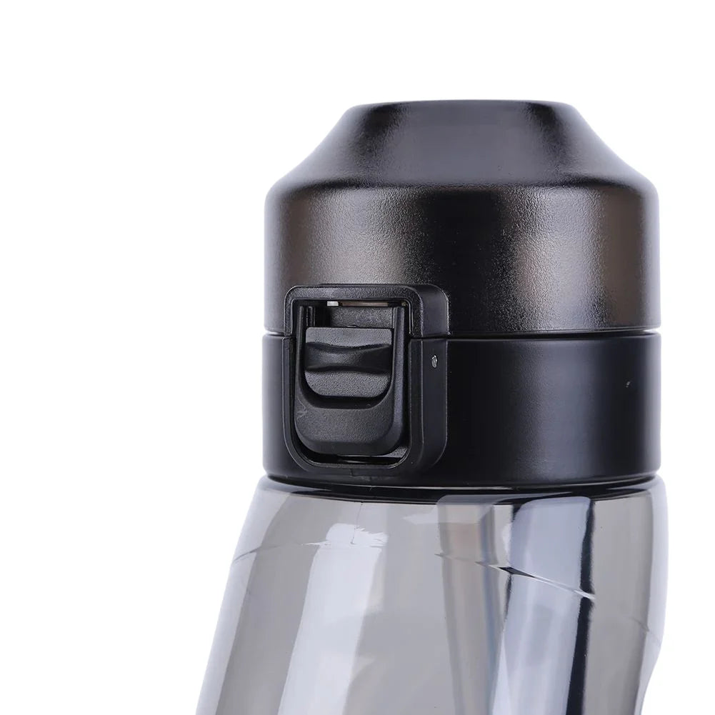 Flavored Water Bottle with 7 Flavour Pods Air Water Up Bottle Frosted Black 650ml Air Starter Up Set Water Cup for Camping Sport