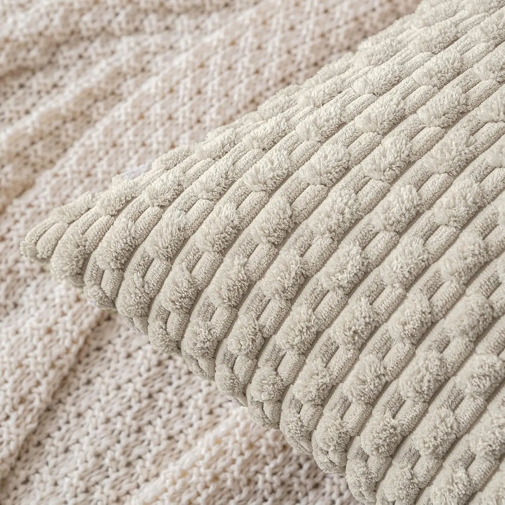 Soft Striped Throw Pillow Cover for Fall