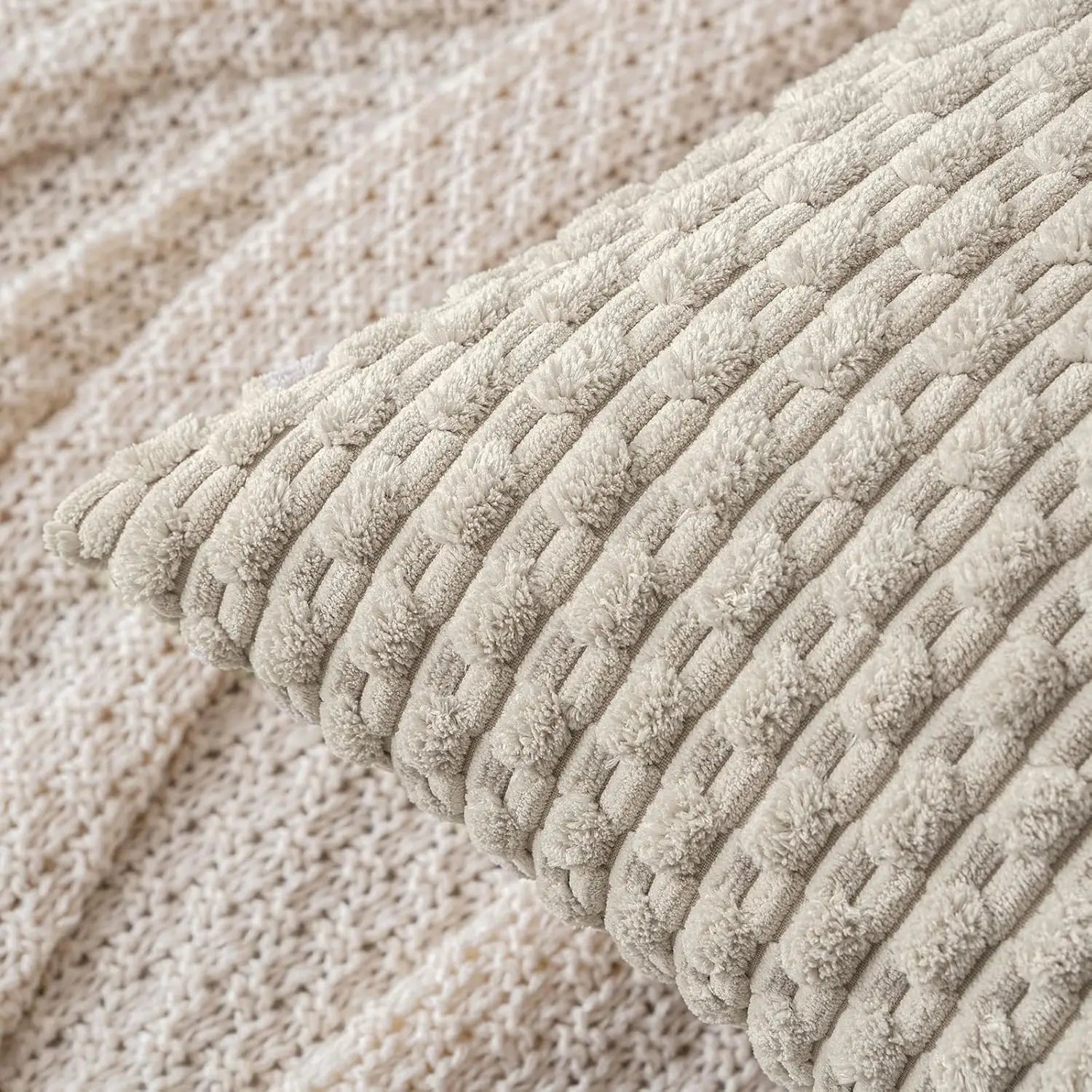 Soft Striped Throw Pillow Cover for Fall