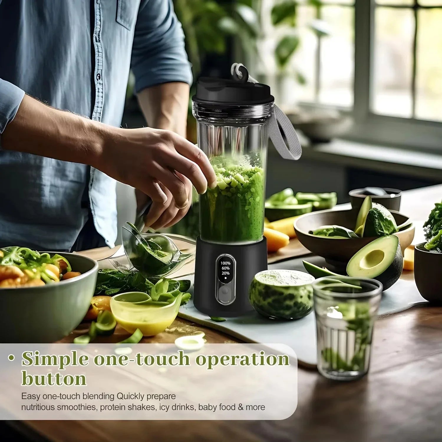 180W USB Rechargeable Portable Blender