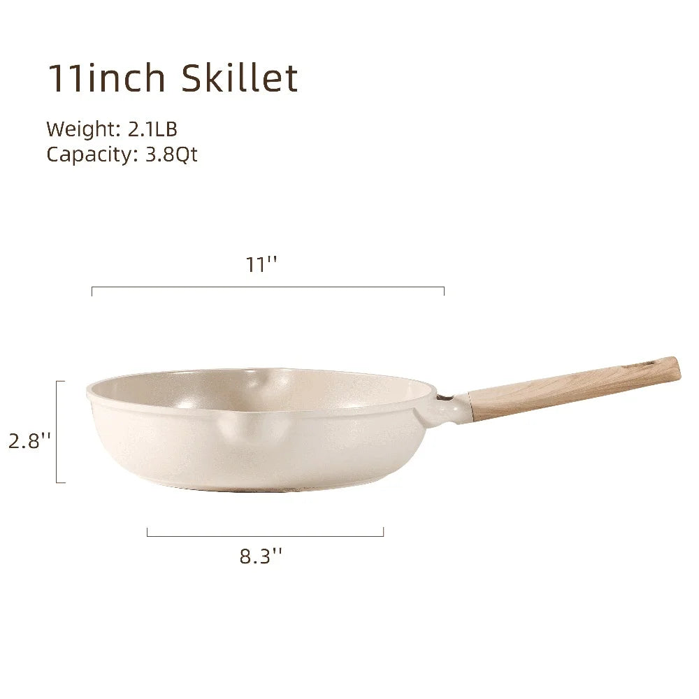 Premium Nonstick Ceramic Skillet Induction Frying Pan Toxin Free Easy Clean Heavy Duty Cookware Chef Pan Suitable All Stoves