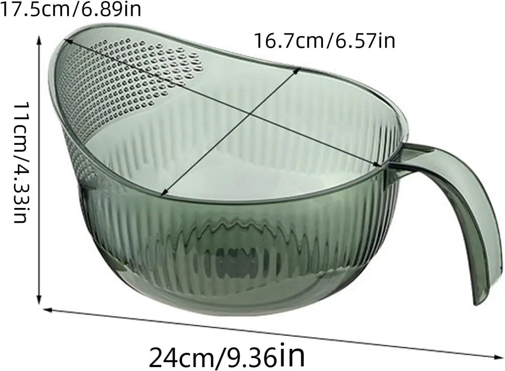 Functional Rice Washing Colander – Efficient Draining Bowl & Sink Basket for Rinsing Rice, Grains, Fruits & Vegetables (PET Material)