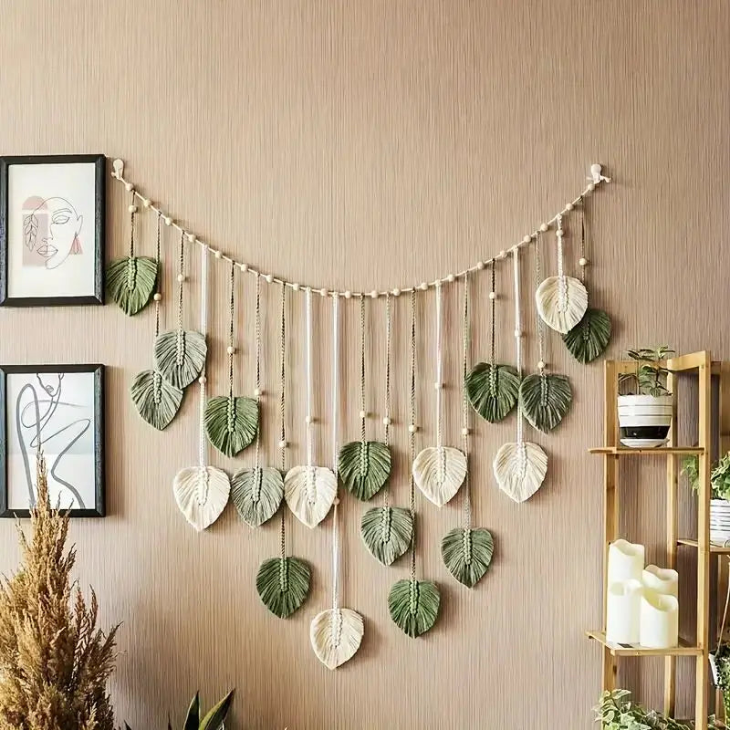 Macrame Hanging Leaf Wall Art