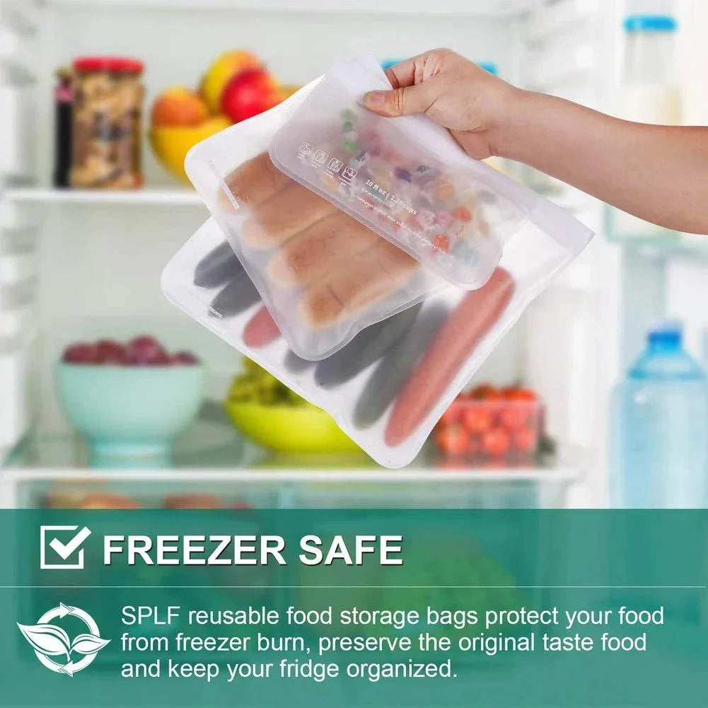 Silicone Food Storage Containers – Stand-Up Zip-Shut Bags