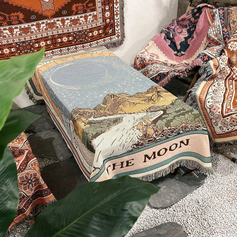 Boho Woven Tarot Throw Blanket