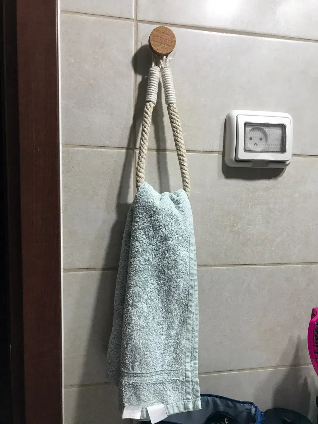 Boho Rope Toilet Paper Holder – Nail-Free Wall Mounted Handtowel Rack for Bathroom Storage & Decor