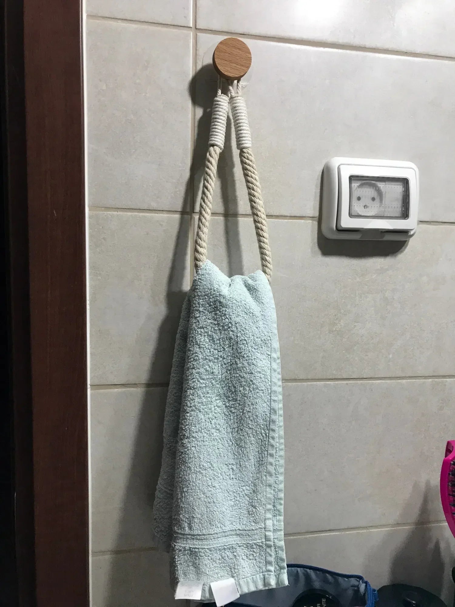 Boho Rope Toilet Paper Holder – Nail-Free Wall Mounted Handtowel Rack for Bathroom Storage & Decor